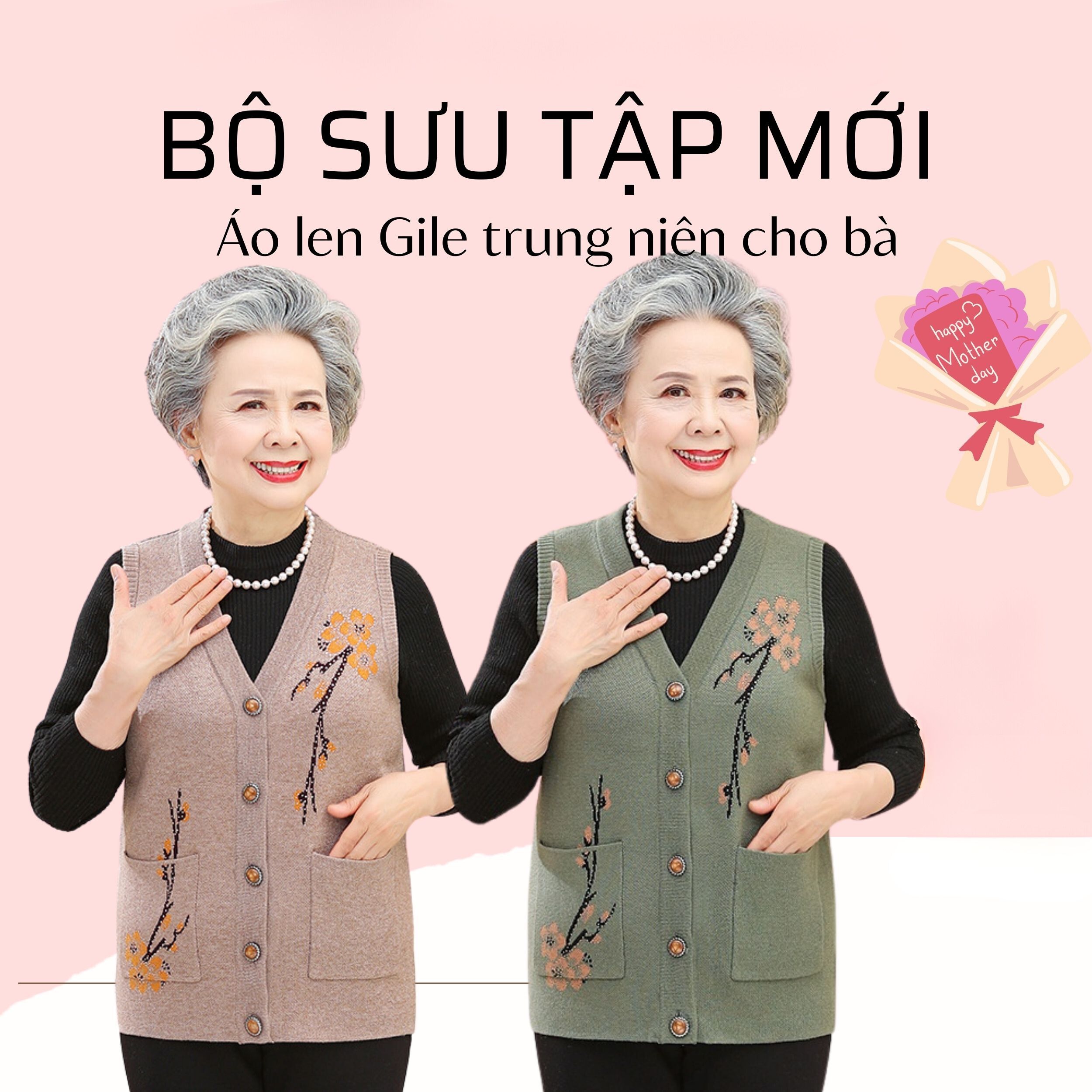 Áo Gile Len bà mềm mịn, sang trọng và lịch sự lll2 ms439